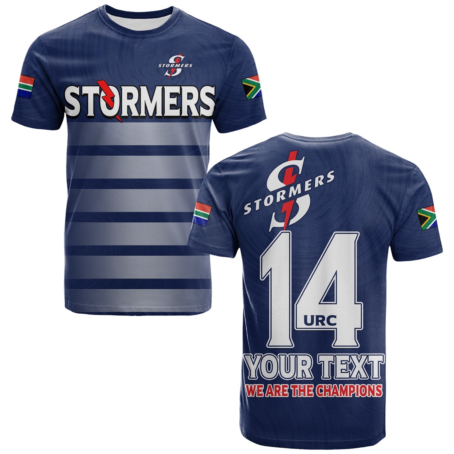 Custom Stormers South Africa Rugby T Shirt We Are The Champions URC Unity - Wonder Print Shop