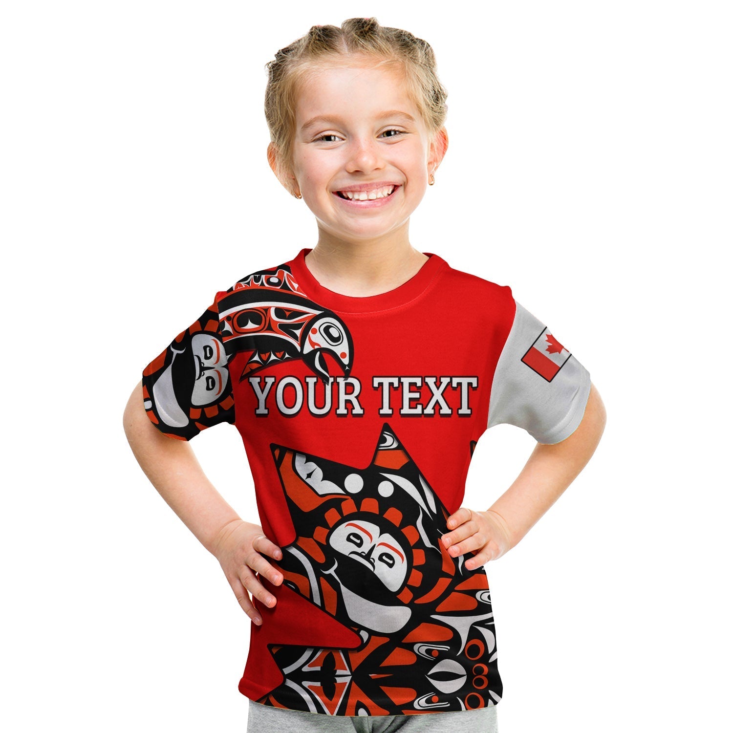 (Custom Personalised) Canada Haida T Shirt KID Maple Leaf Canadian LT13 - Wonder Print Shop