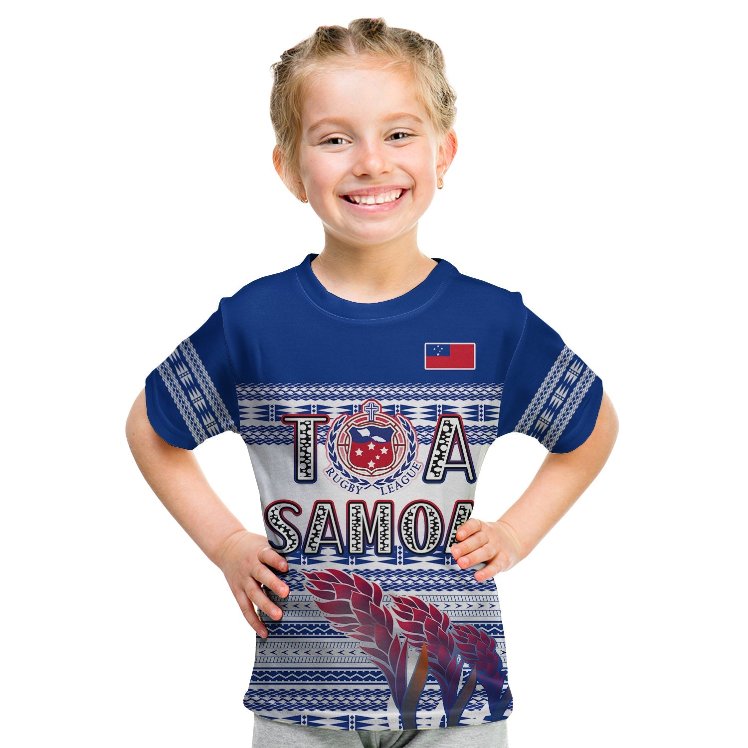 Toa Samoa Rugby T Shirt KID Uso Aso Uma Go Champions White LT13 - Wonder Print Shop