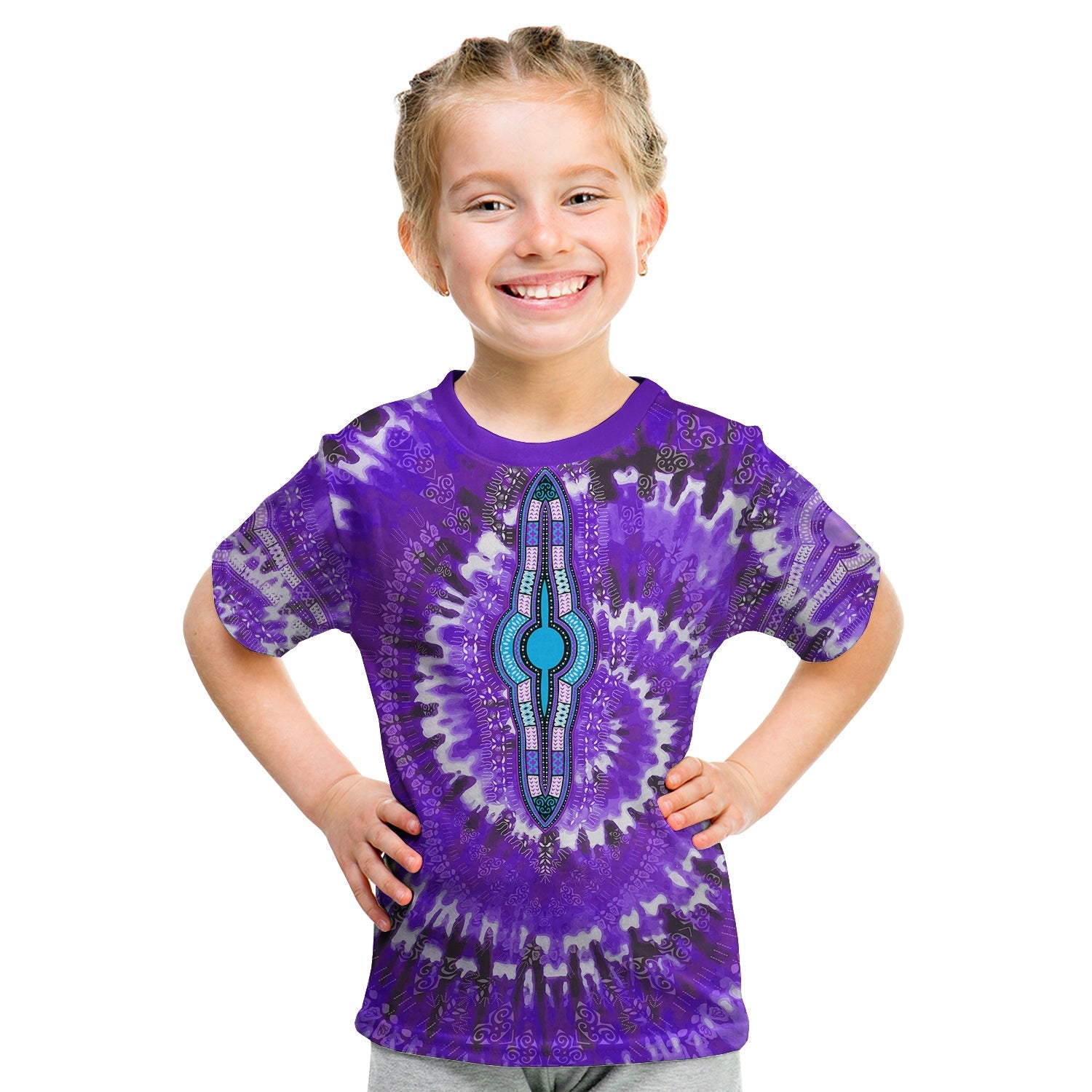 (Custom Personalised) Africa Tie Dye T Shirt KID Purple Fashion LT13 - Wonder Print Shop