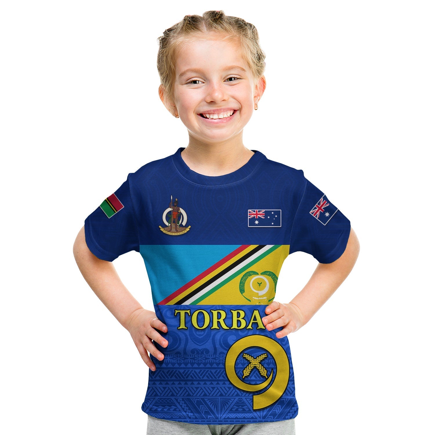 Custom Personalised Torba Vanuatu Province T Shirt KID Mix Australia Flag LT13 - Wonder Print Shop