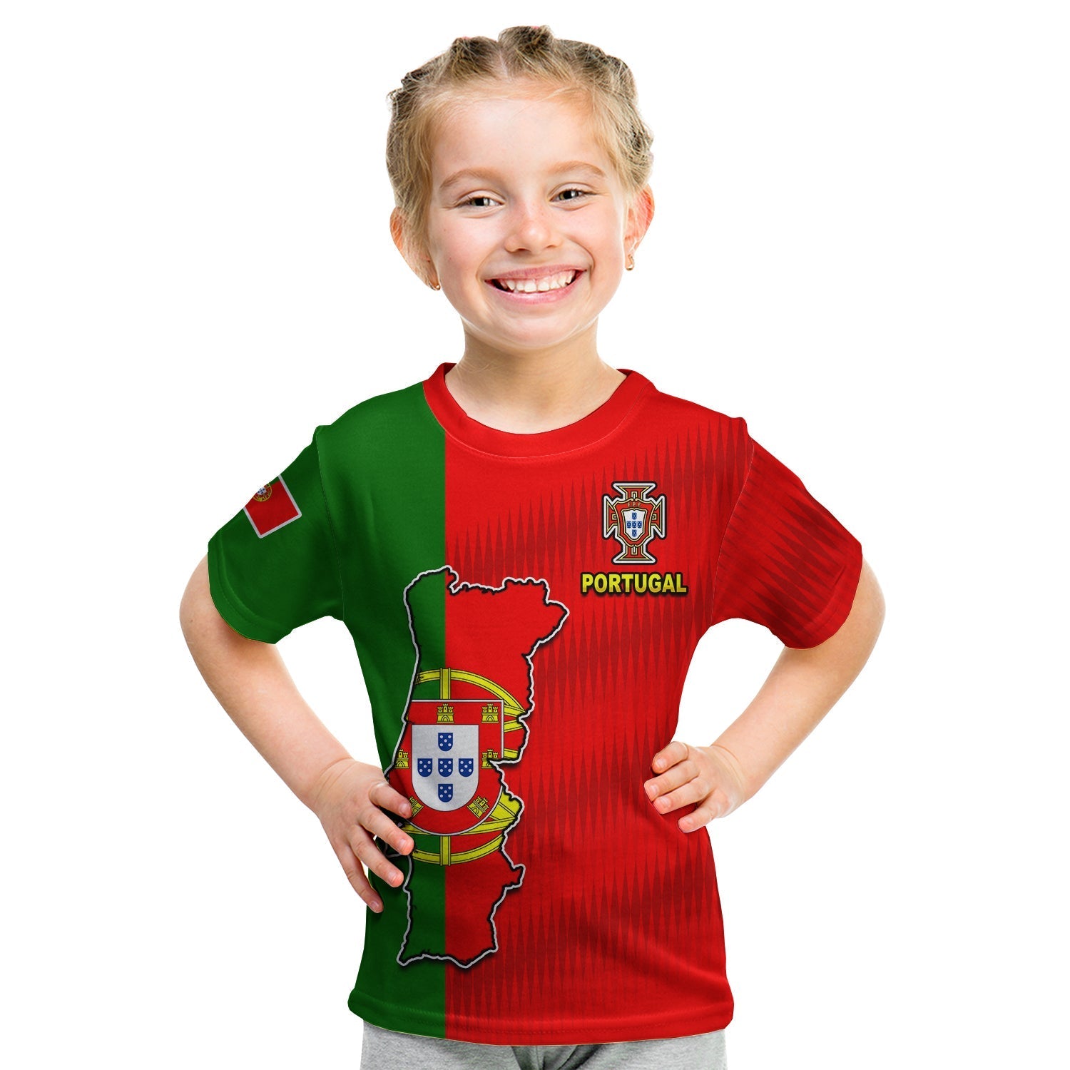 Portugal Football 2022 T Shirt KID Style Flag Portuguese Champions LT13 - Wonder Print Shop