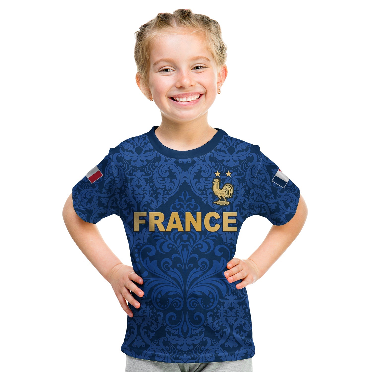 France Football T Shirt KID Elegant Lily World Cup Les Bleus Le Champion LT13 - Wonder Print Shop