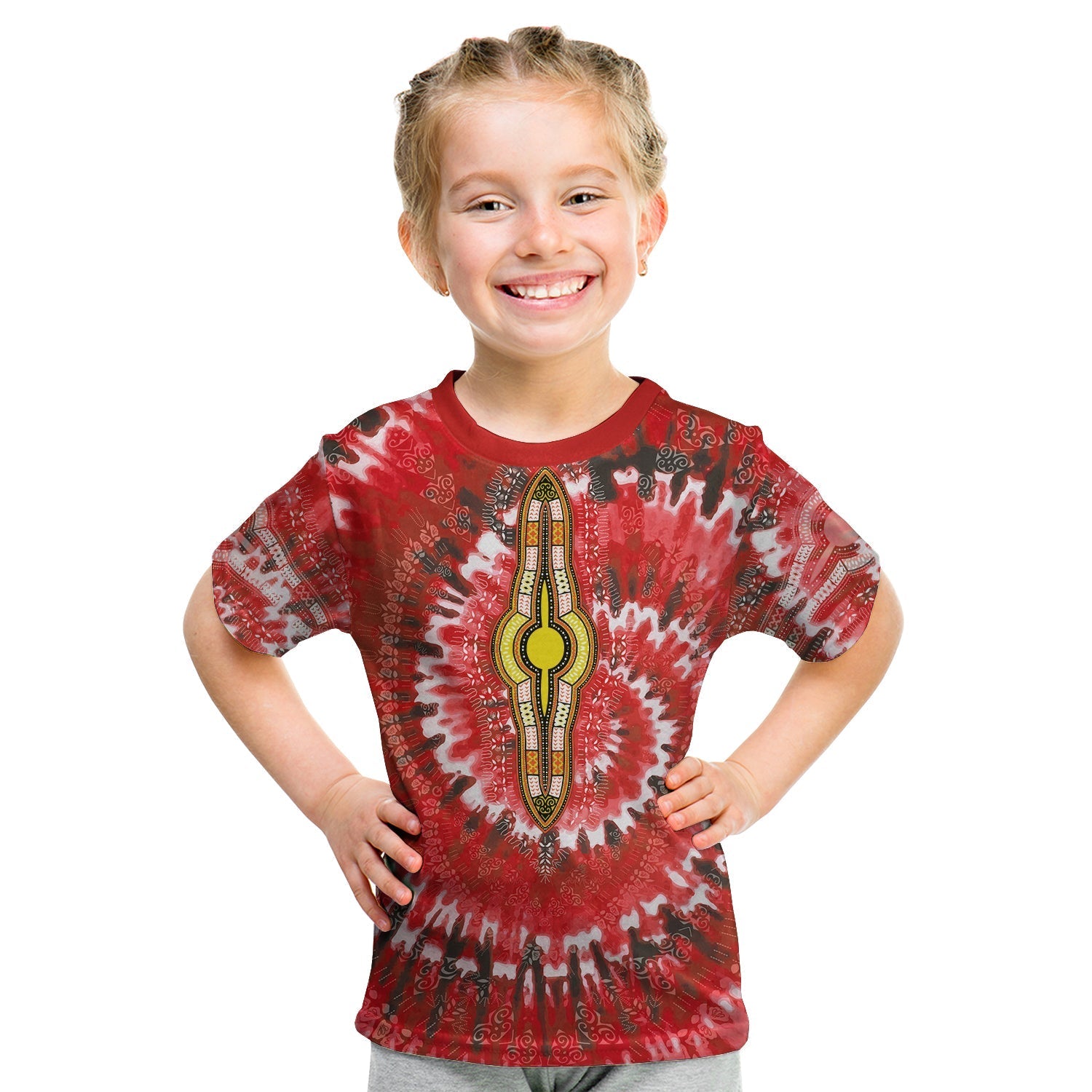 (Custom Personalised) Africa Tie Dye T Shirt KID Red Fashion LT13 - Wonder Print Shop