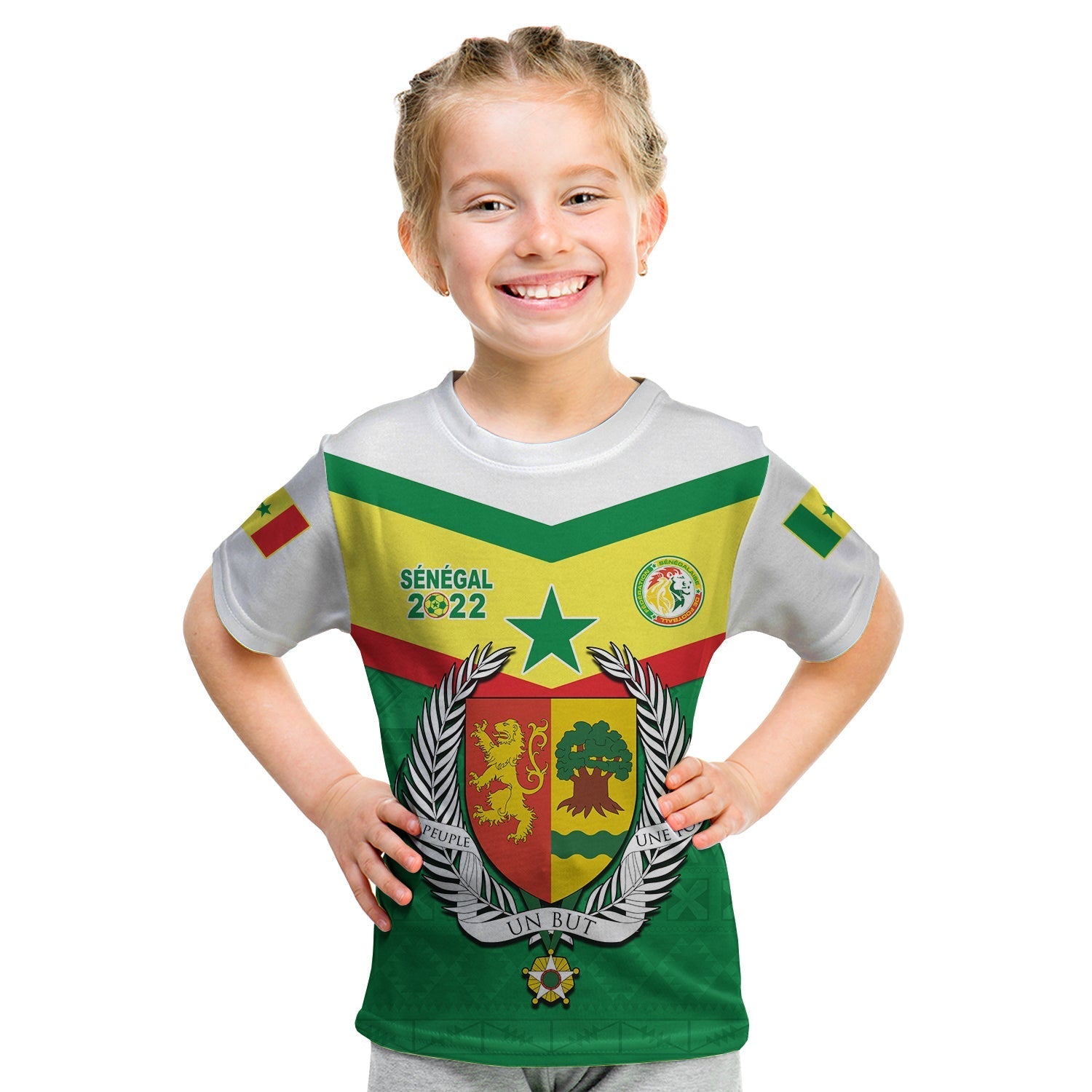 Senegal 2022 Sporty T shirt KID Lions of Teranga Proud Football LT13 - Wonder Print Shop