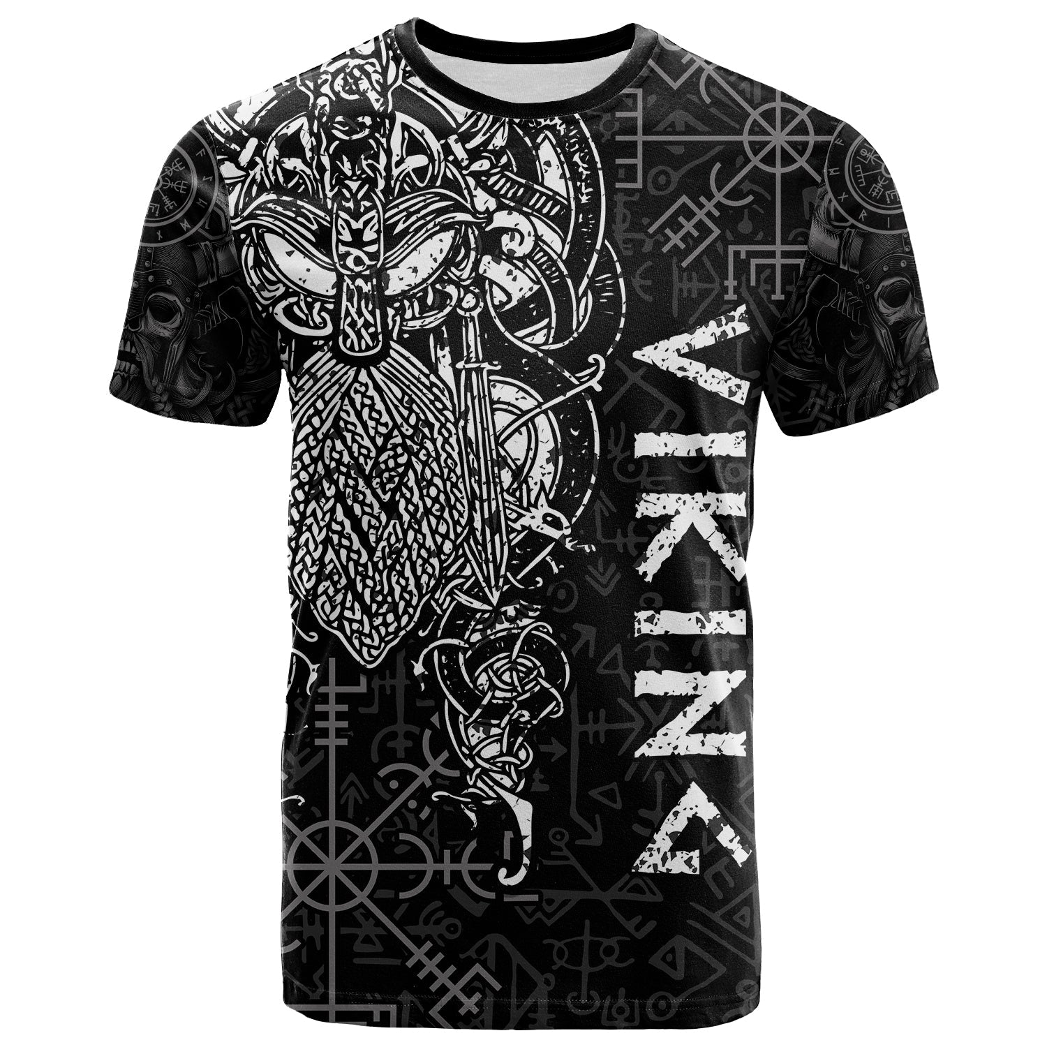 Viking Dad T Shirt Odin Runes Fathers Day LT13 - Wonder Print Shop