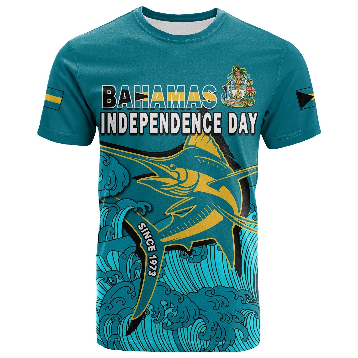 Independence Day Bahamas T Shirt Blue Marlin Since 1973 Style - Wonder Print Shop