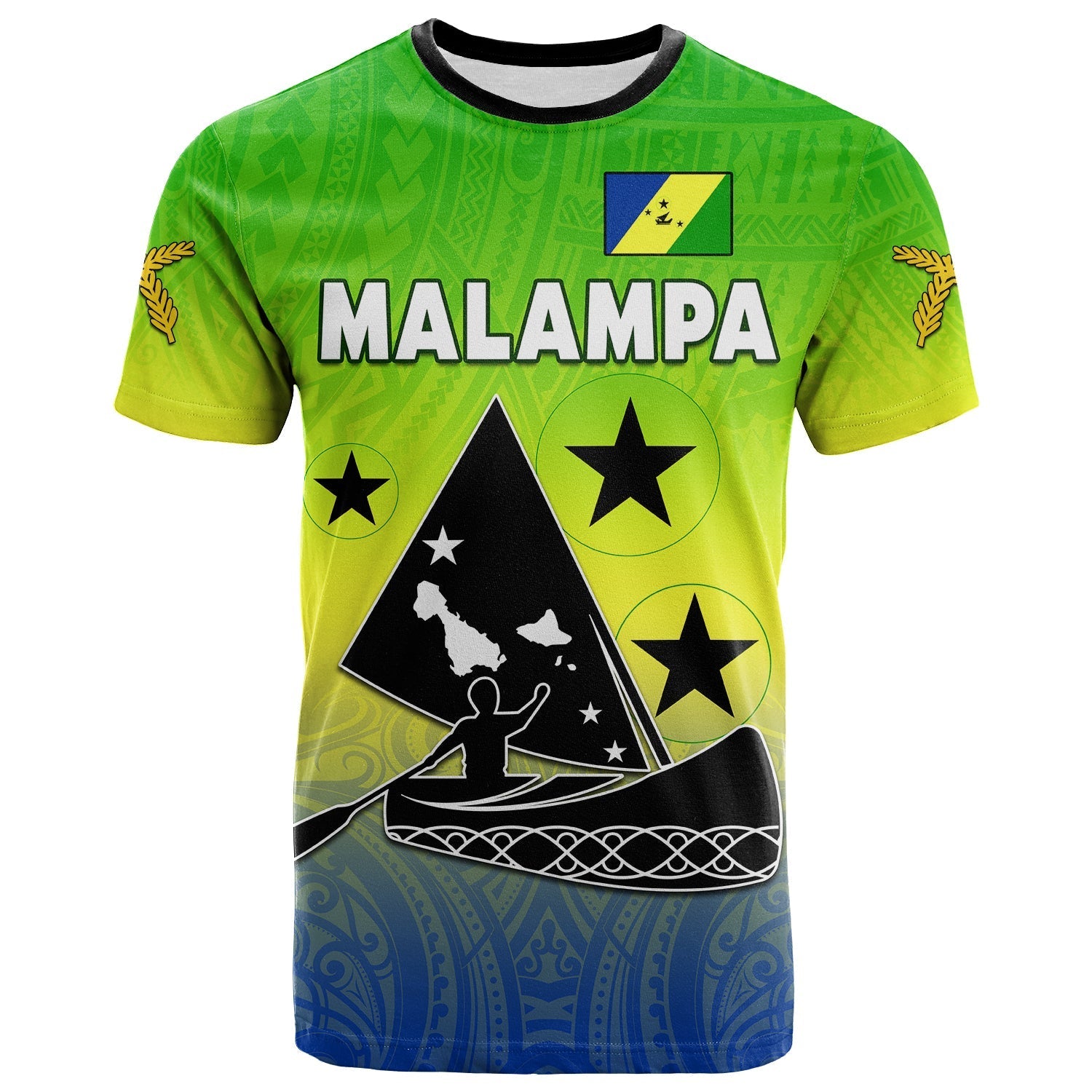 Malampa Province T Shirt Native Canoe Mix Vanuatu Pig Tusk Green Version - Wonder Print Shop