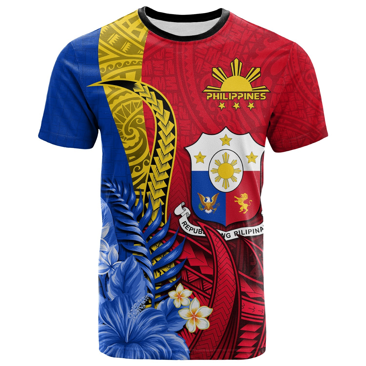 Custom Philippines T Shirt Sampaguita Special Polynesian Sun Filipino LT13 - Wonder Print Shop