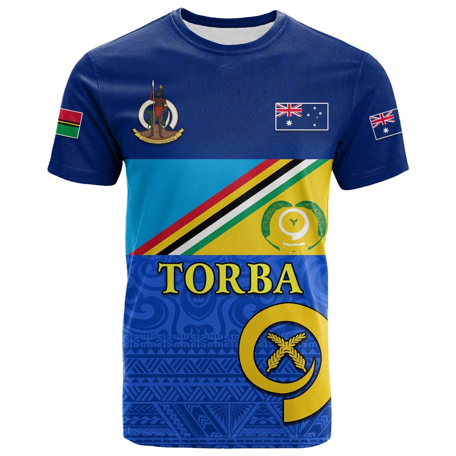 Custom Torba Vanuatu Province T Shirt Mix Australia Flag LT13 - Wonder Print Shop