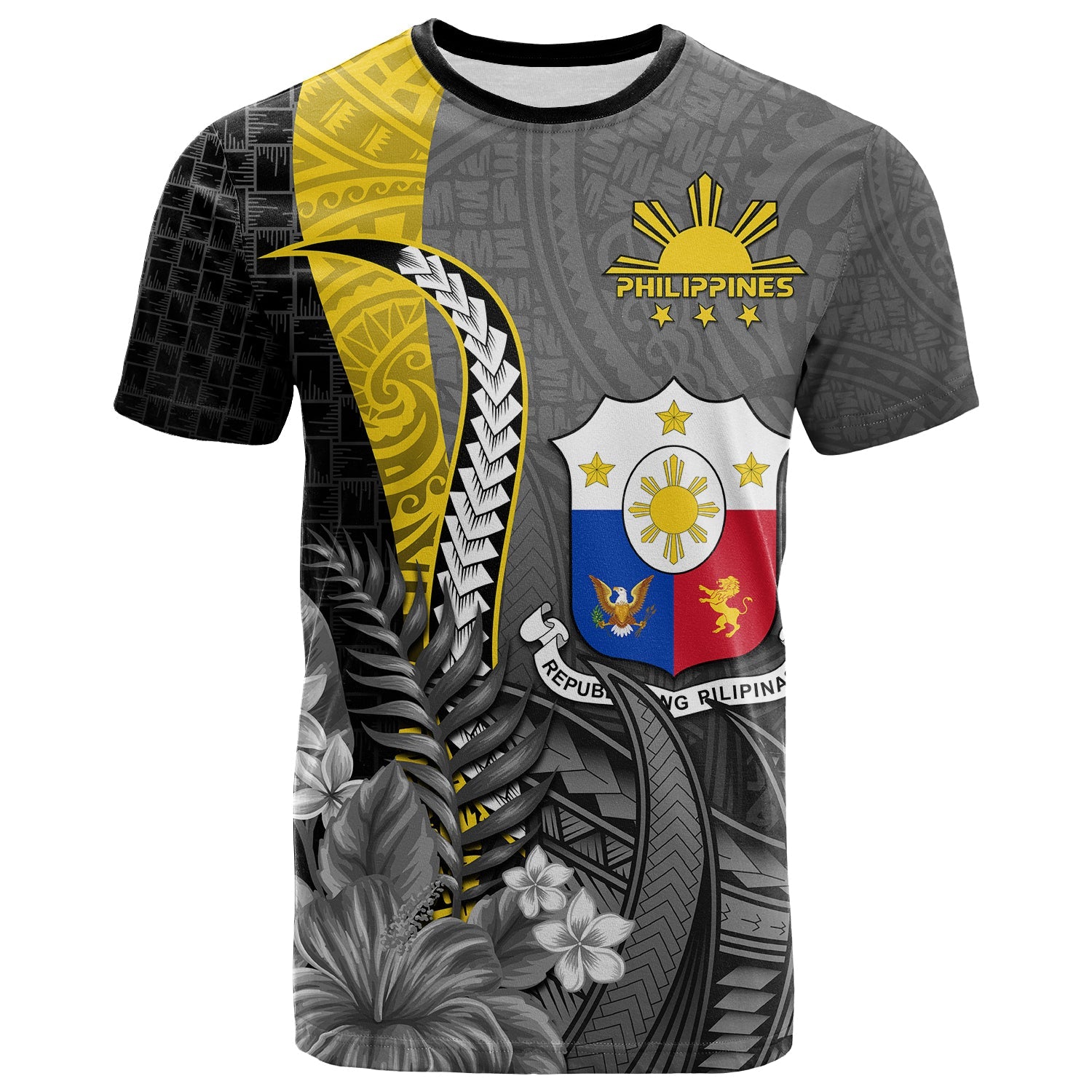 Custom Philippines T Shirt Sampaguita Simple Polynesian Sun Filipino LT13 - Wonder Print Shop