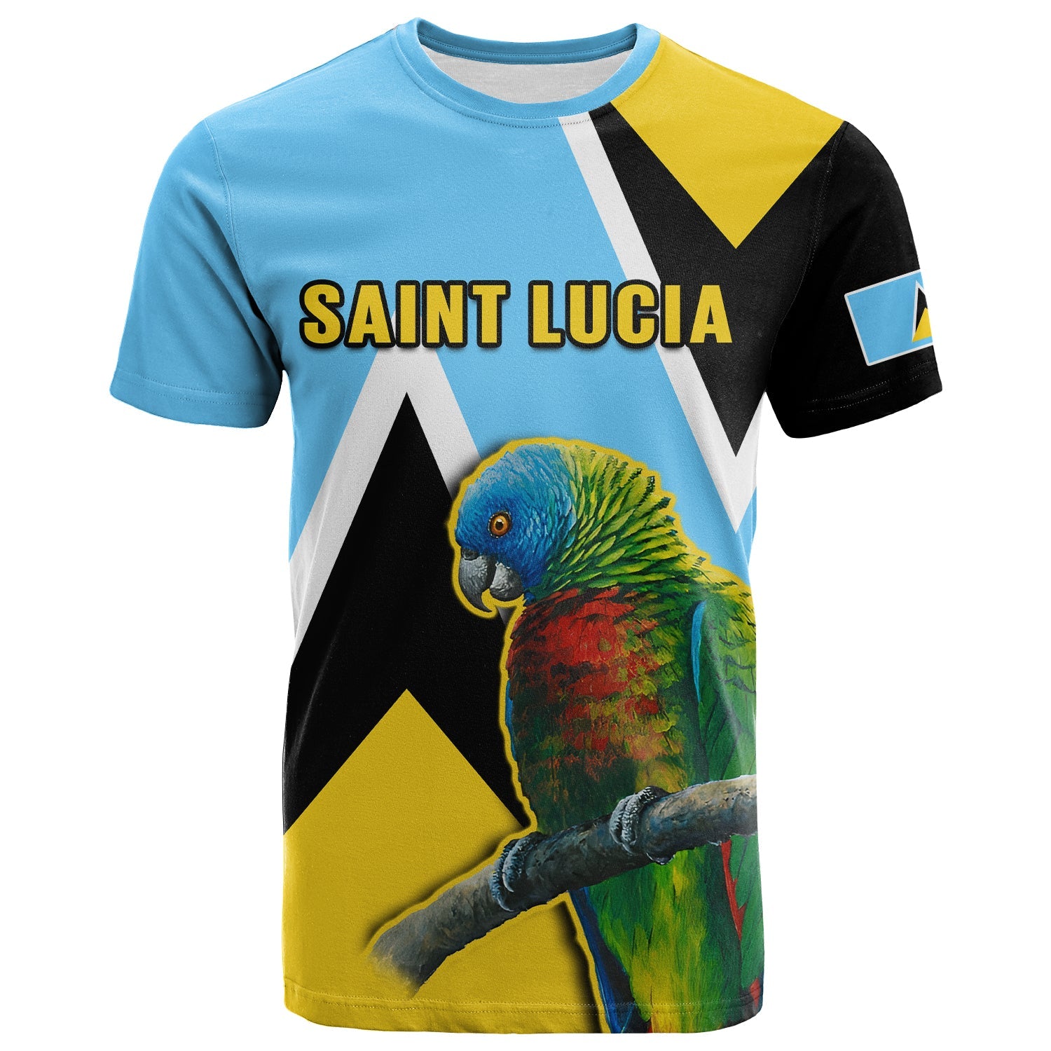 Custom Saint Lucia T Shirt Saint Lucian Parrot Simple Style - Wonder Print Shop