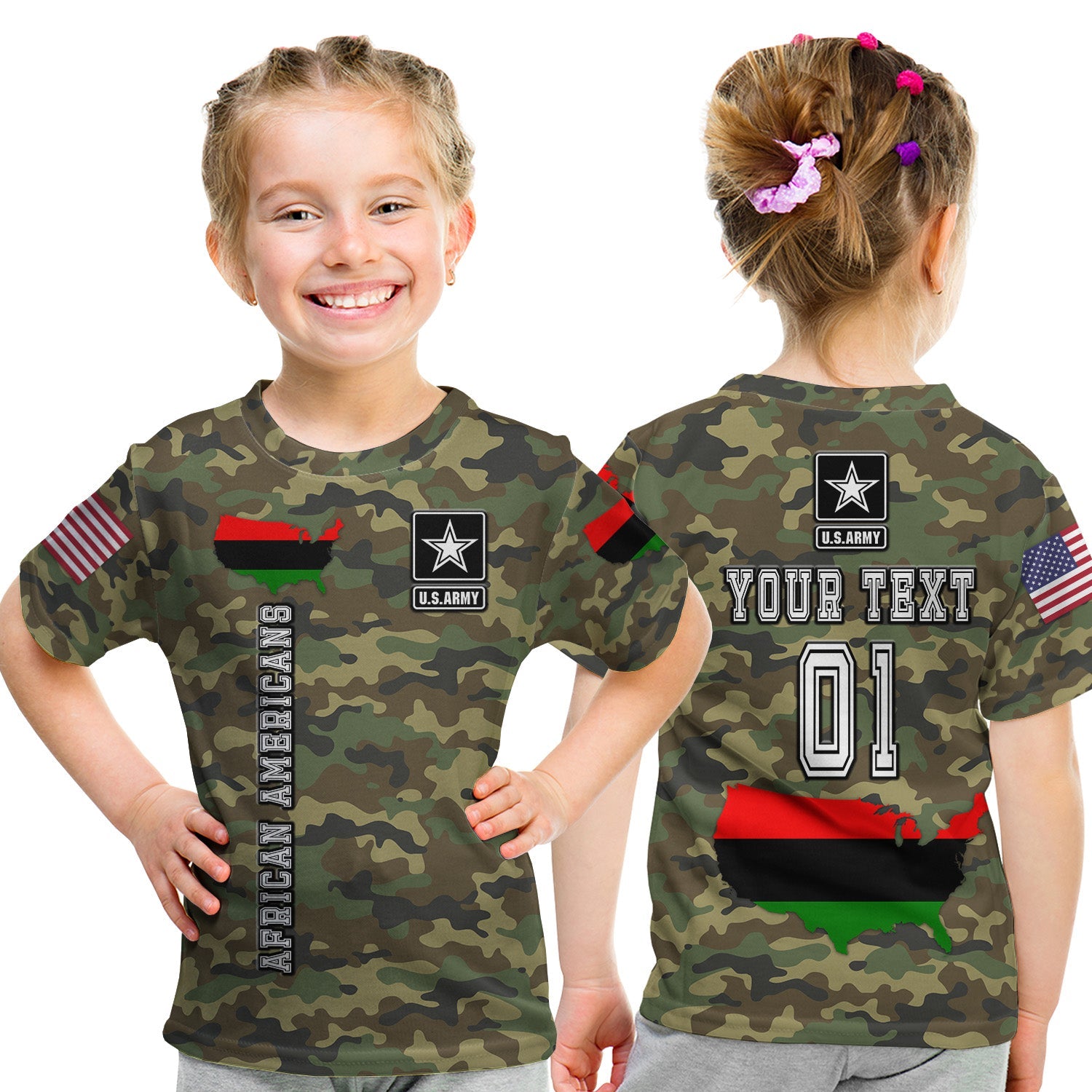 custom-personalised-military-of-african-americans-t-shirt-kid-flag-simple-style