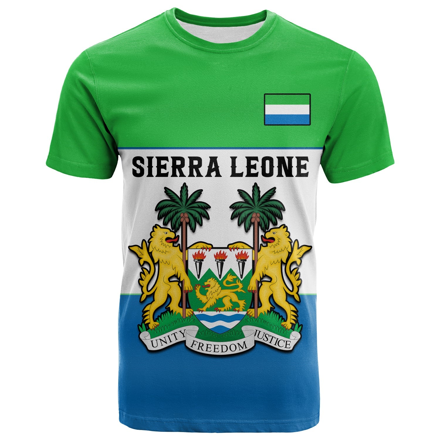 Custom Sierra Leone T Shirt Happy Independence Day - Wonder Print Shop