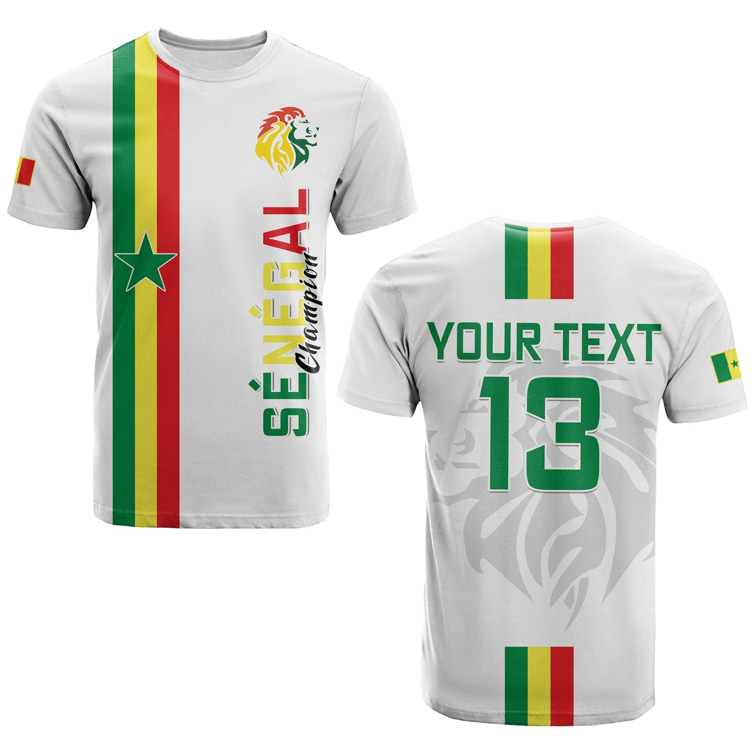 Custom Senegal Football T Shirt World Cup Soccer Lions of Teranga Champions mix Map LT13 - Wonder Print Shop