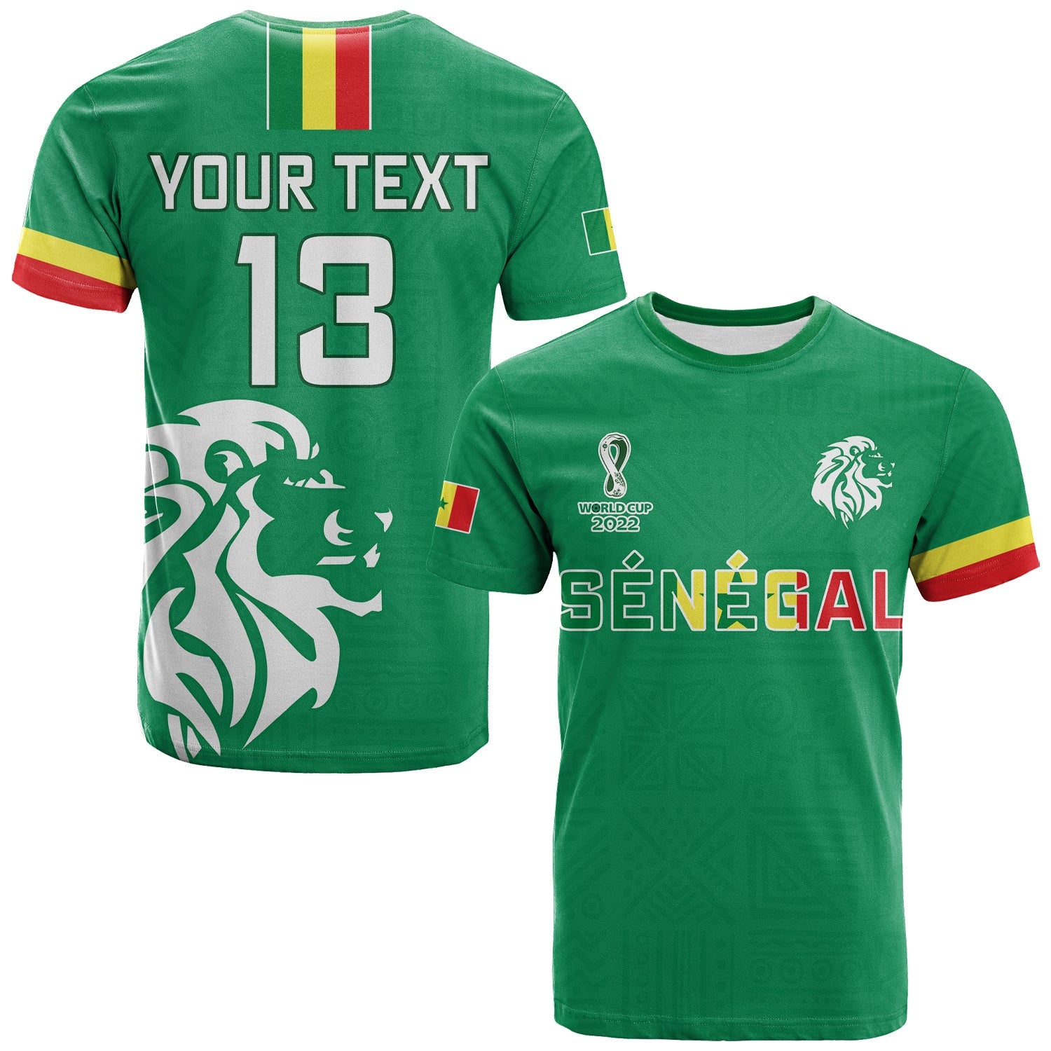 Custom Senegal Football T Shirt Lions of Teranga Soccer Champions World Cup LT13 - Wonder Print Shop