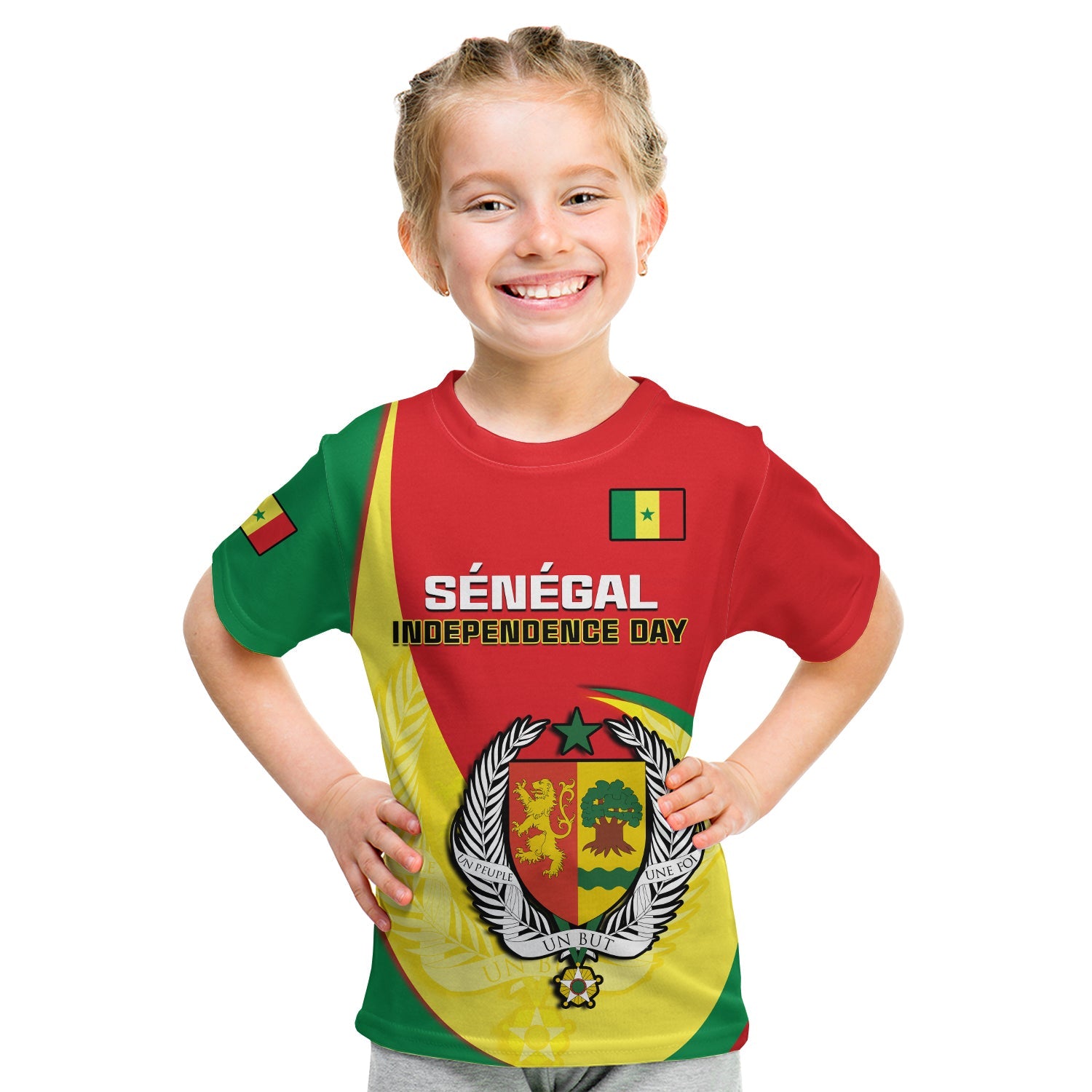 (Custom Personalised) Senegal T Shirt KID Happy 63th Independence Day - Wonder Print Shop