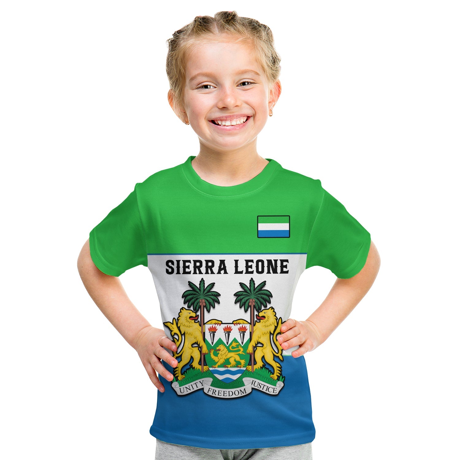 Sierra Leone T Shirt KID Happy Independence Day - Wonder Print Shop