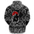 Viking Hoodie The Harsh God Odin Against The Background Of Red Sun with Bandana Paisley Style RLT12 - Wonder Print Shop