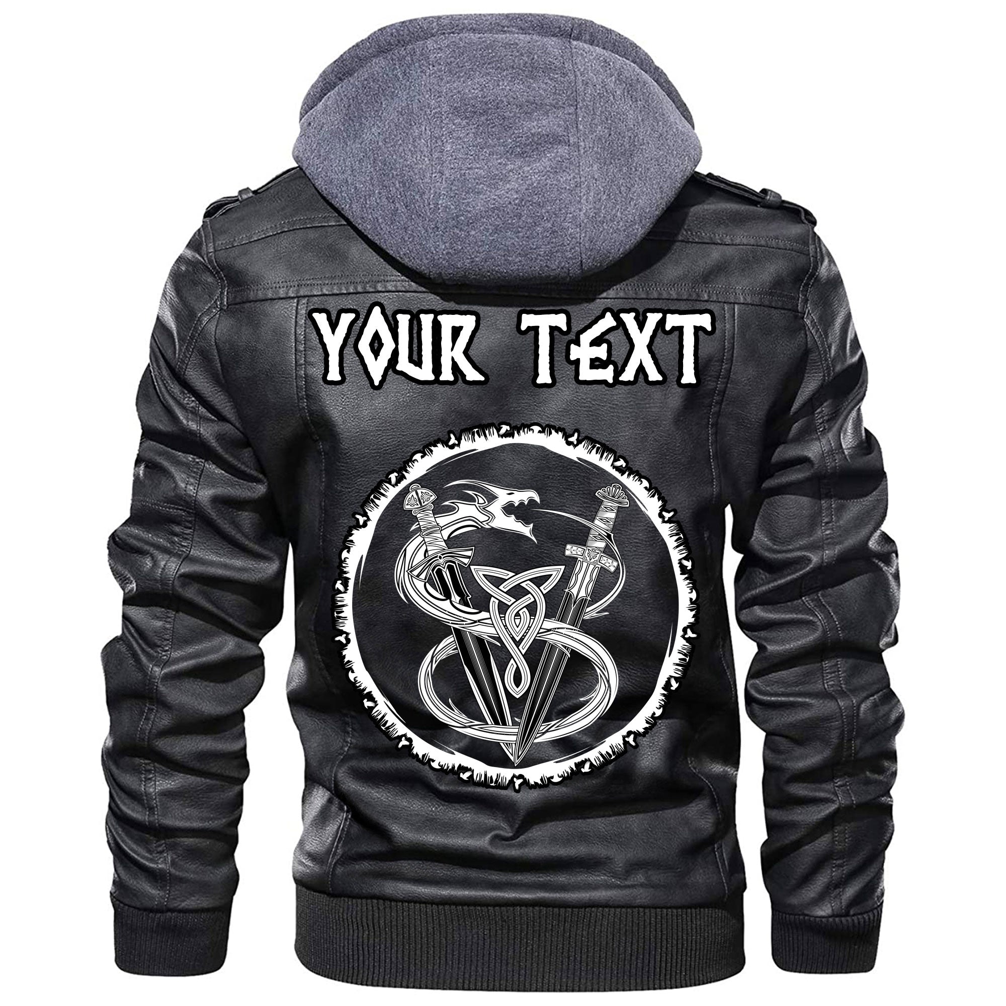 (Custom) Wonder Print Shop - The And Dragon Biting Tail Leather Jacket RLT12 - Wonder Print Shop