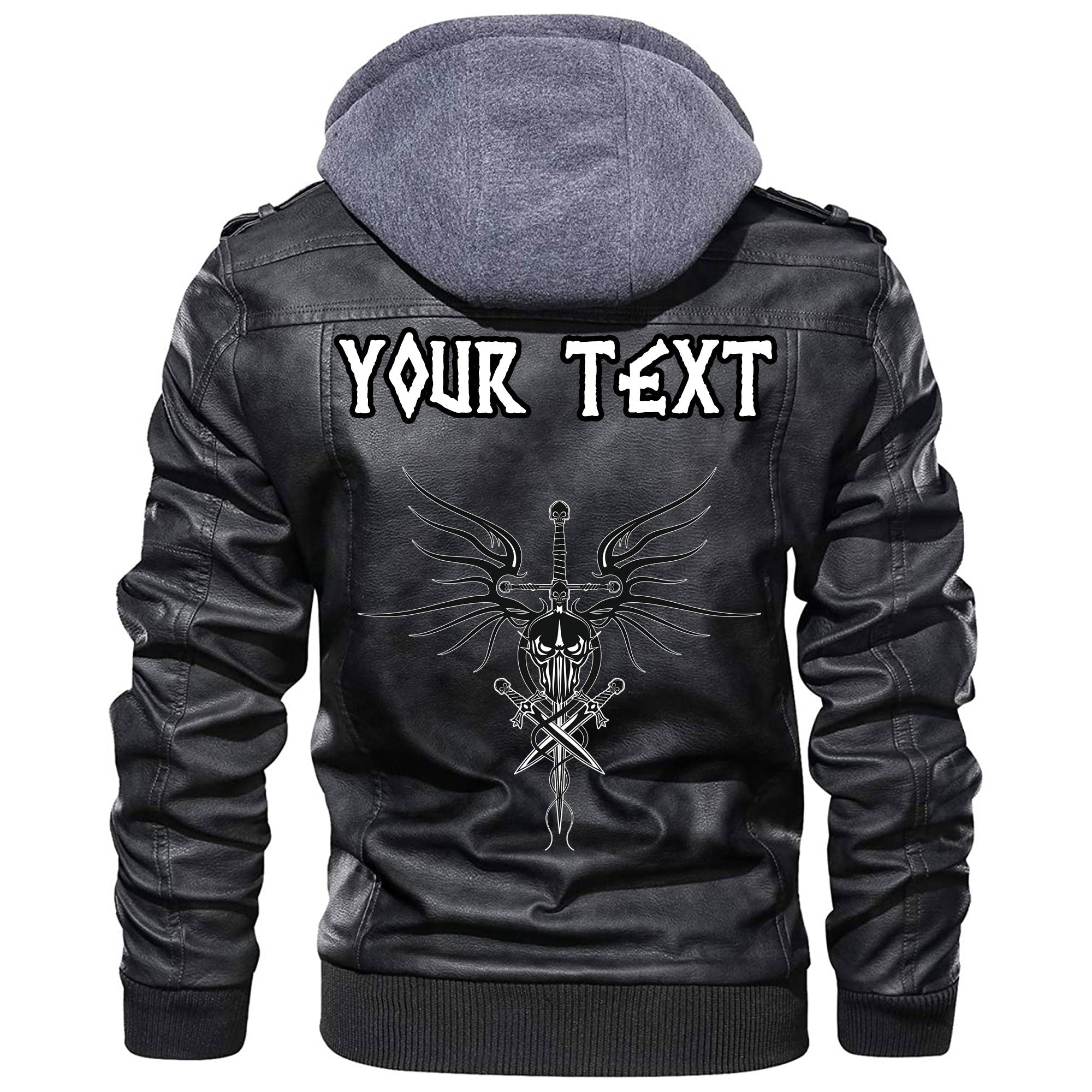 (Custom) Wonder Print Shop - The Head Of The Demon With Sword Leather Jacket RLT12 - Wonder Print Shop