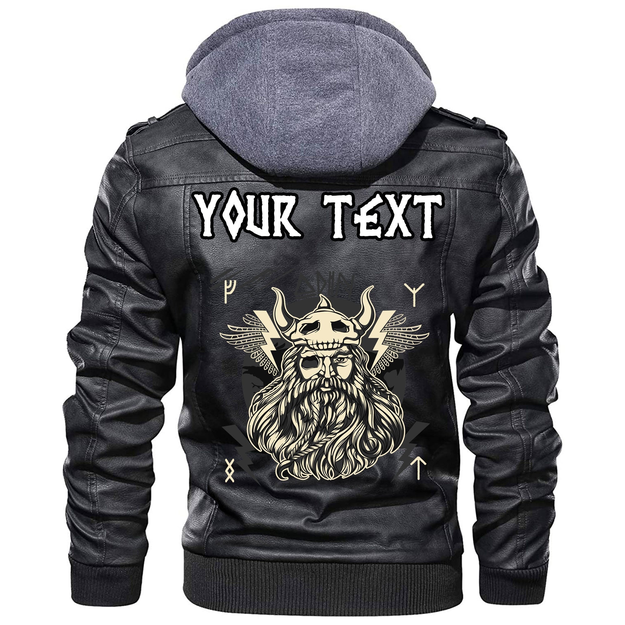 (Custom) Wonder Print Shop - The Norse God Odin Leather Jacket RLT12 - Wonder Print Shop