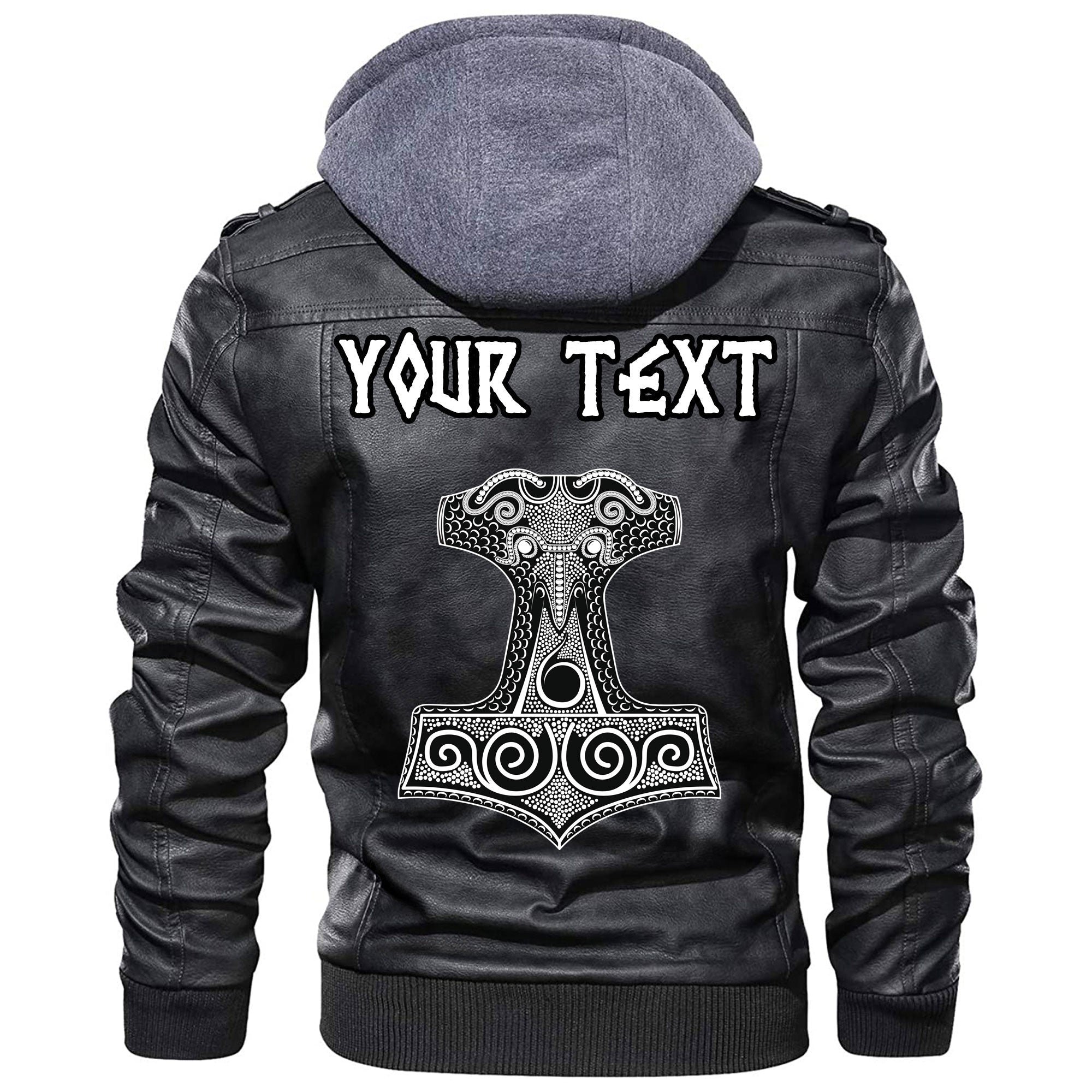 (Custom) Wonder Print Shop - Thor Hammer Mjolnir Leather Jacket RLT12 - Wonder Print Shop