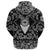 Viking Hoodie Tiger and Raven Vikings Helmet with Bandana Paisley Style RLT12 - Wonder Print Shop