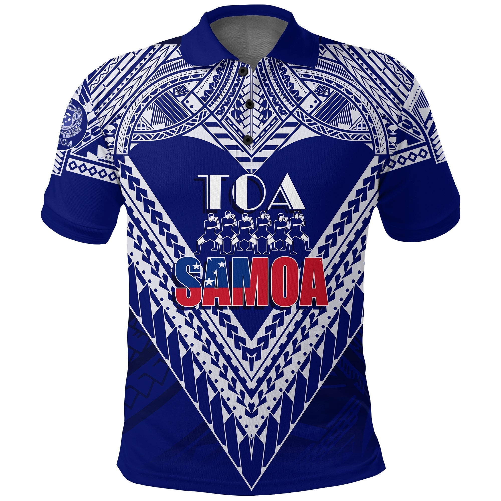 (Customize Personalize) Toa Samoa RLS Warriors Siva Tau Polo Shirt - Wonder Print Shop