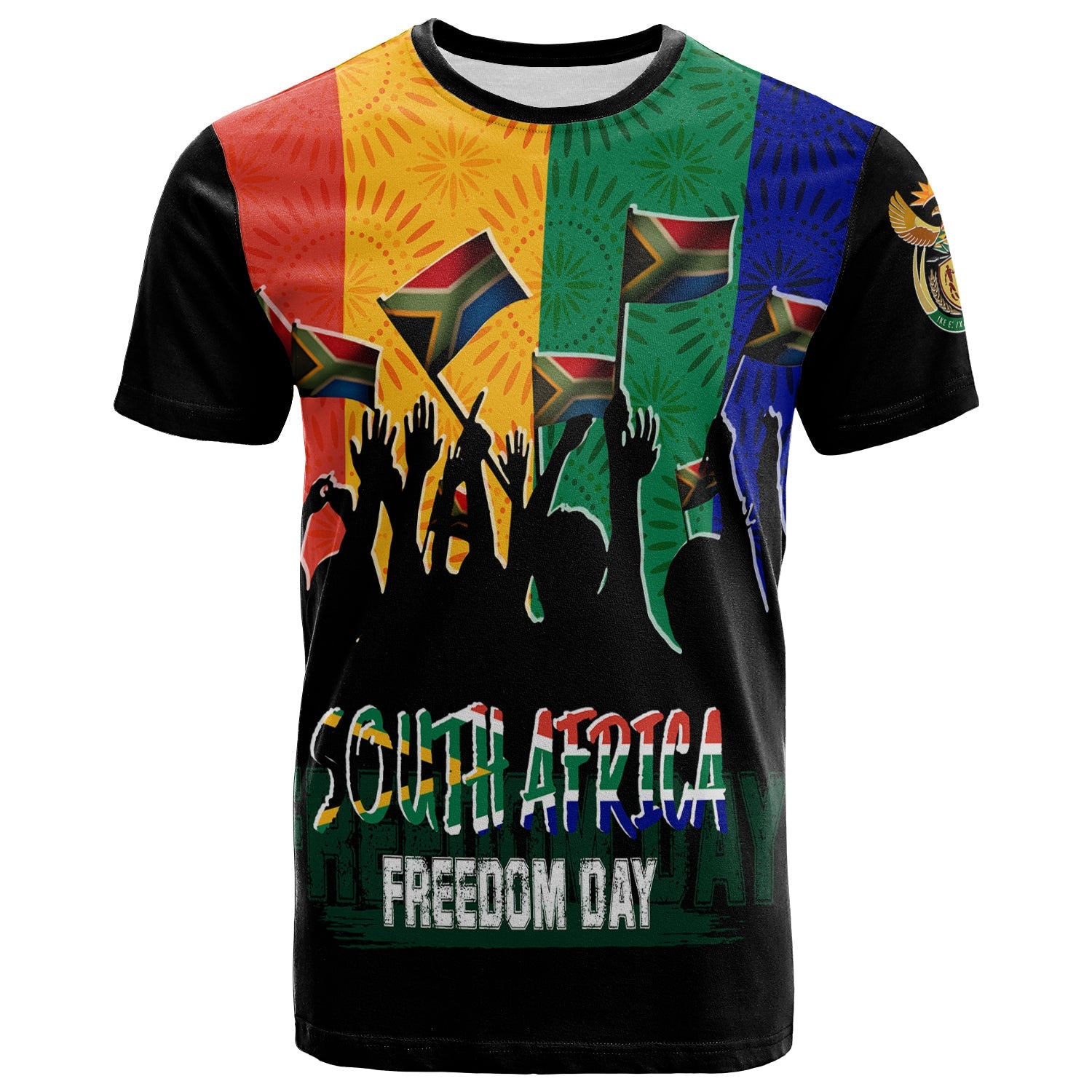 Shweshwe Pattern South Africa Freedom Day T Shirt Freedom Is In Your Hands - Wonder Print Shop