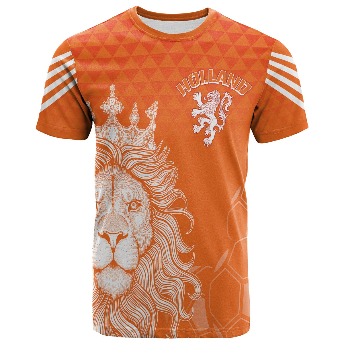 Orange Netherlands World Cup jersey T-shirt with lion graphic and Holland print