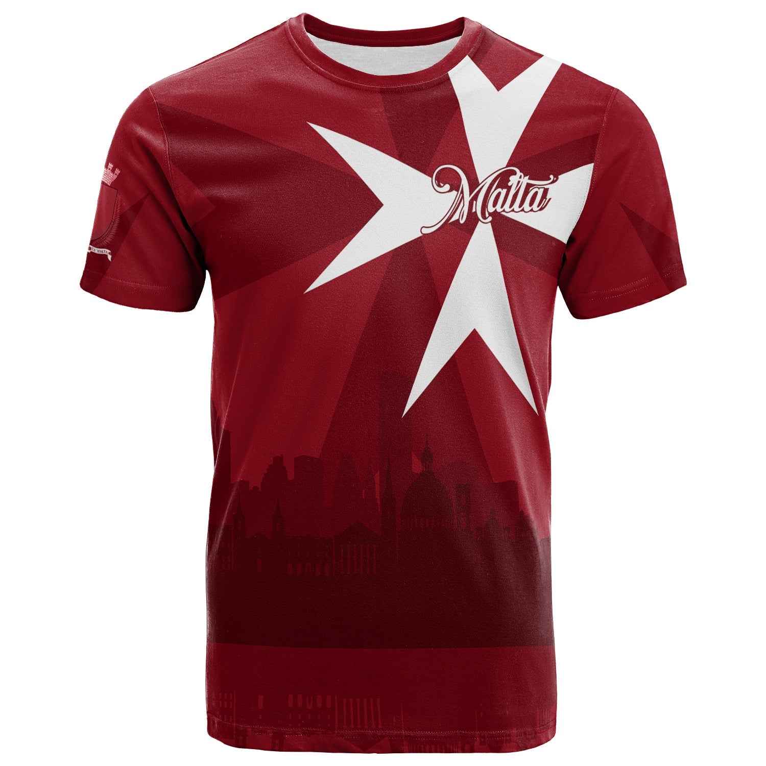 Custom Malta Valletta Skyline T Shirt Maltese Cross - Wonder Print Shop