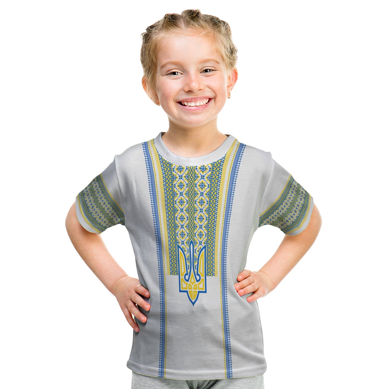 Ukraine Folk Patterns T Shirt KID Unity Day - White - Wonder Print Shop