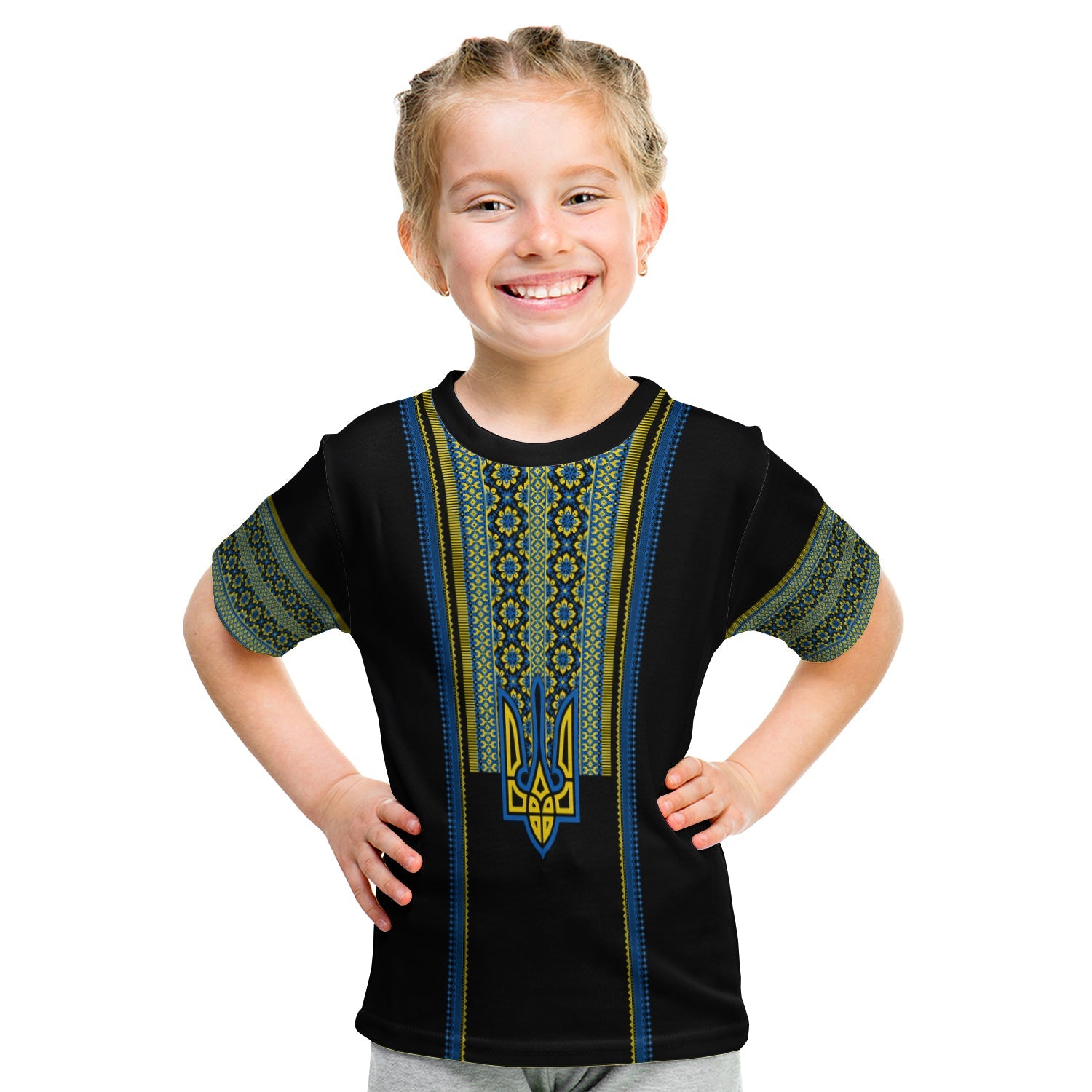 Ukraine Folk Patterns T Shirt KID Unity Day - Wonder Print Shop