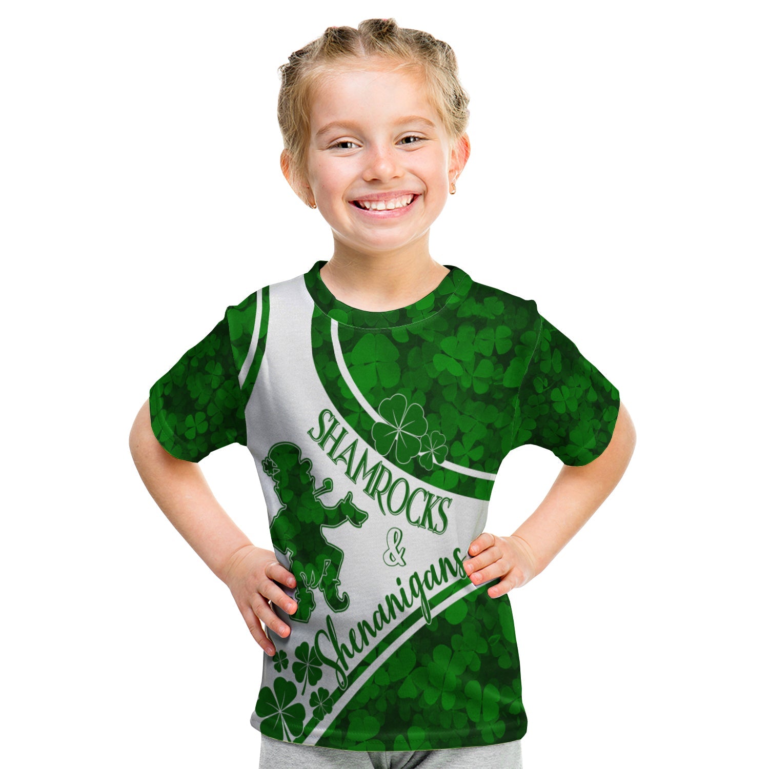 Saint Patrick Day T Shirt KID Shamrocks And Shenanigans - Wonder Print Shop