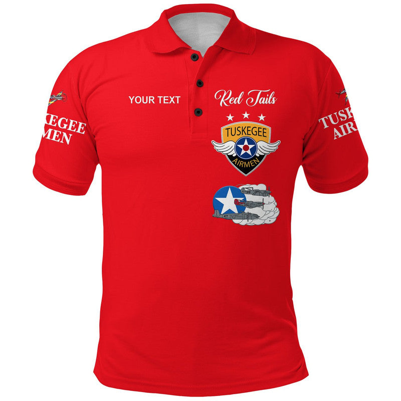 Custom Tuskegee Airmen Polo Shirt The Red Tails Simplified Vibes Red LT8 - Wonder Print Shop