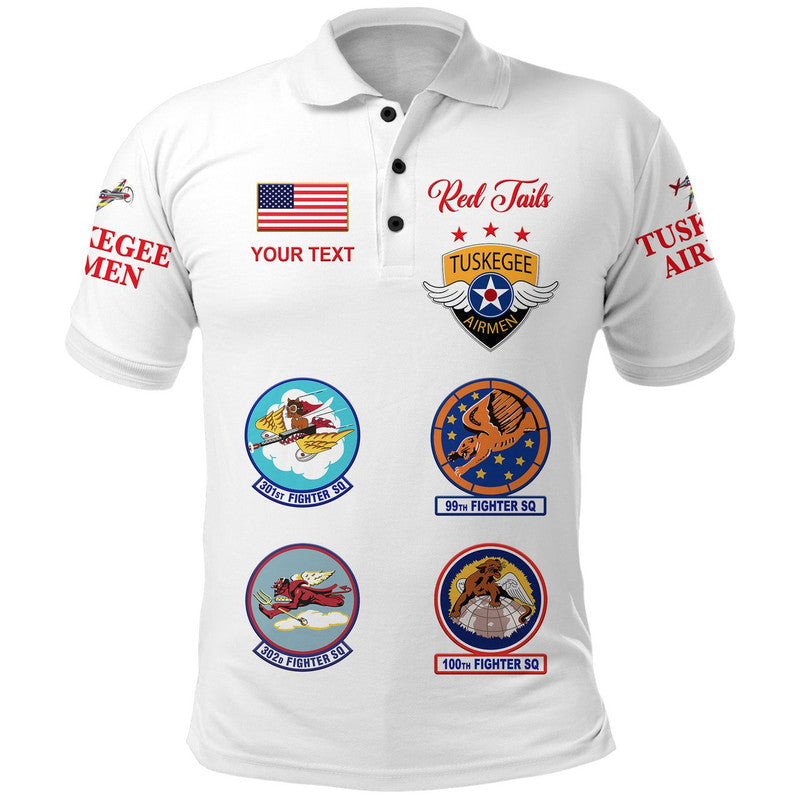 Custom Tuskegee Airmen Polo Shirt The White Tails Simple Style White LT8 - Wonder Print Shop