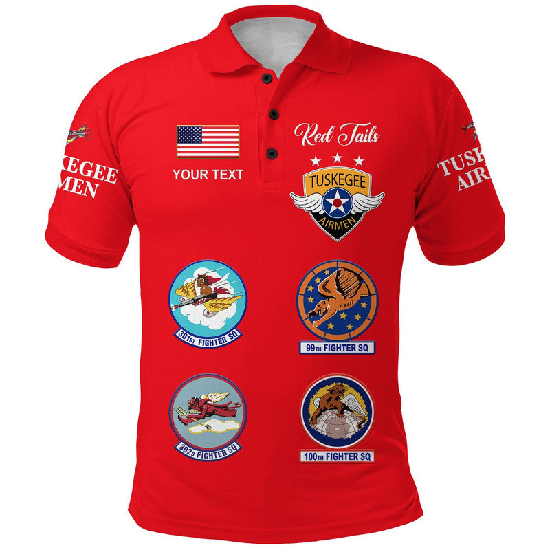 Custom Tuskegee Airmen Polo Shirt The Red Tails Simple Style Red LT8 - Wonder Print Shop