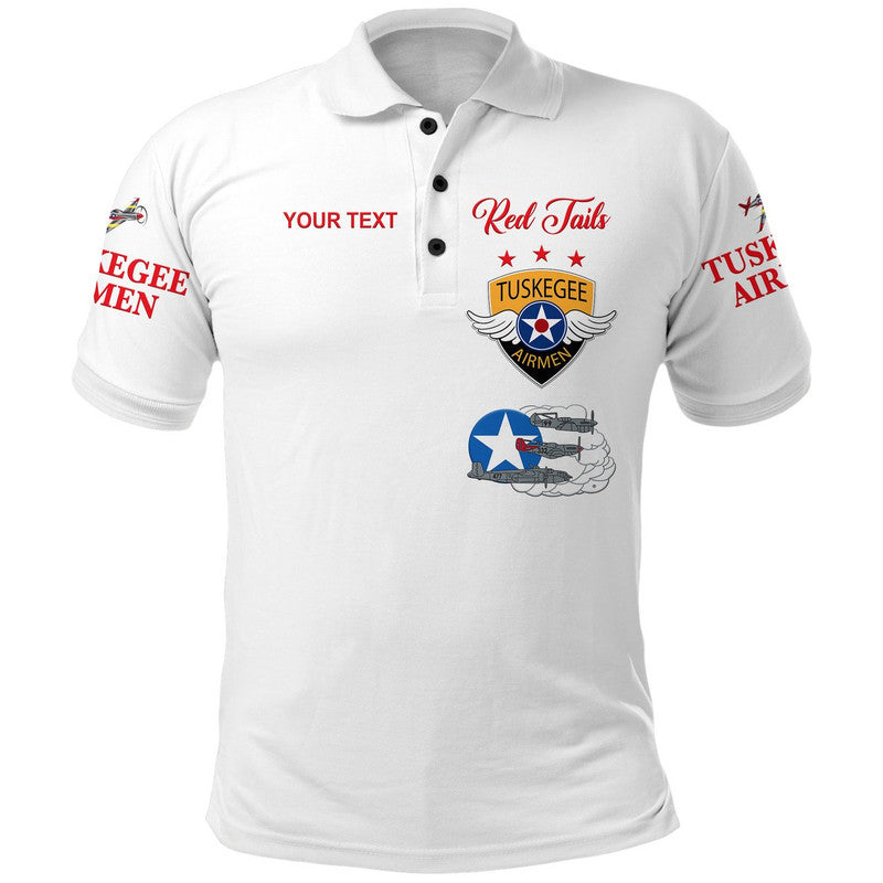 Custom Tuskegee Airmen Polo Shirt The White Tails Simplified Vibes White LT8 - Wonder Print Shop