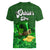 St Patricks Day V Neck T Shirt Green Leprechaun Hat With Clover Leaf No2 - Wonder Print Shop