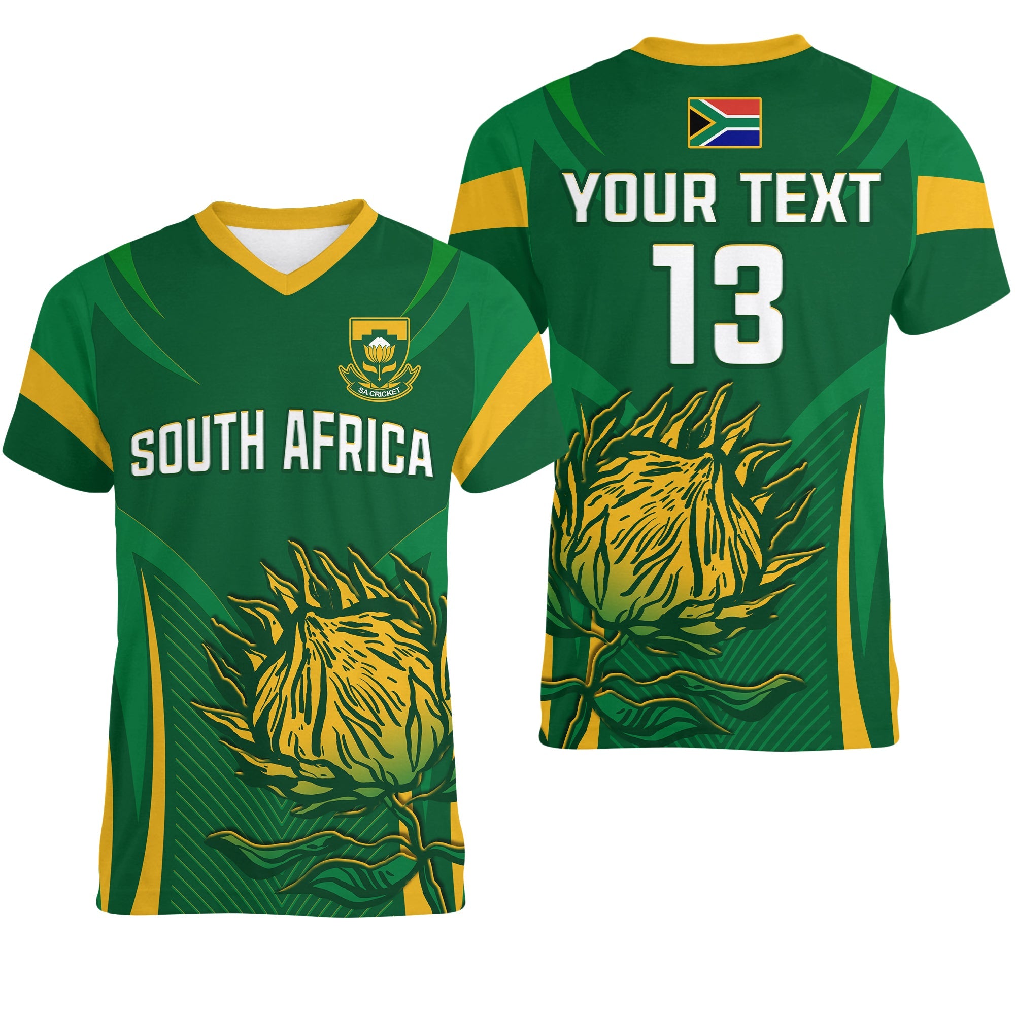 custom-text-and-number-south-africa-cricket-v-neck-t-shirt-proteas-champion