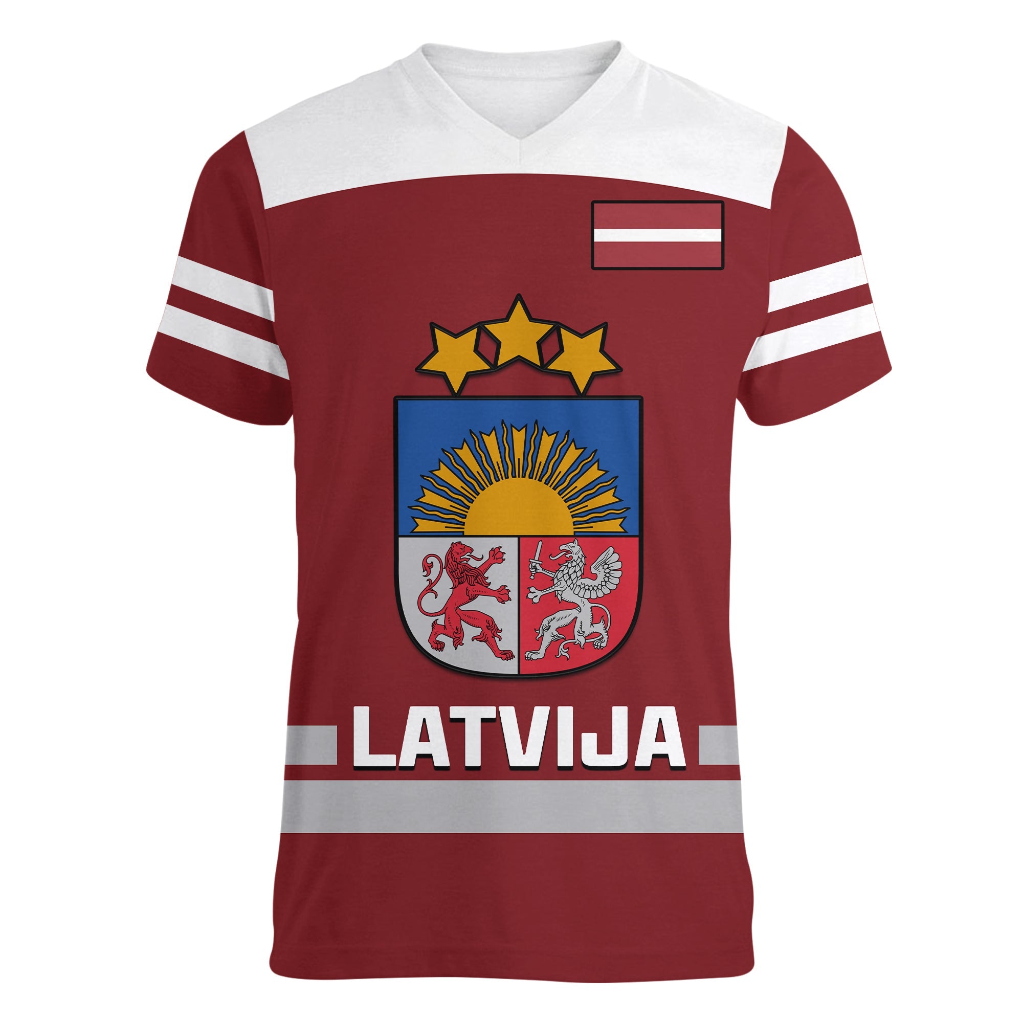 latvia-hockey-2023-v-neck-t-shirt-red-sporty-style