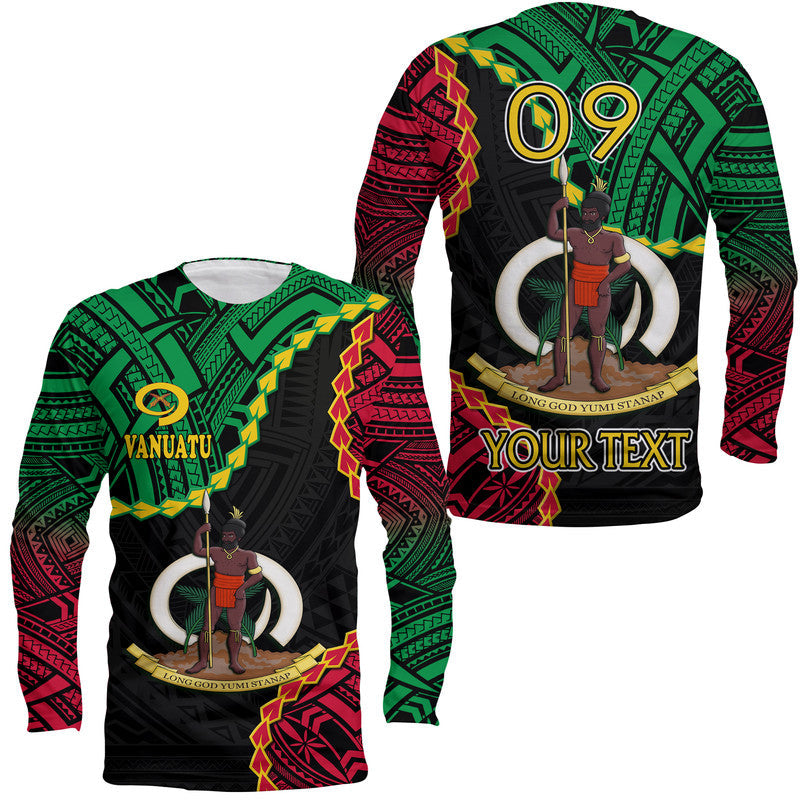 Custom Personalised Vanuatu Long Sleeve Shirt Basic Coat Of Arms - Wonder Print Shop