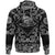 Viking Hoodie Vikings Ship Black and White Ink with Bandana Paisley Style RLT12 - Wonder Print Shop