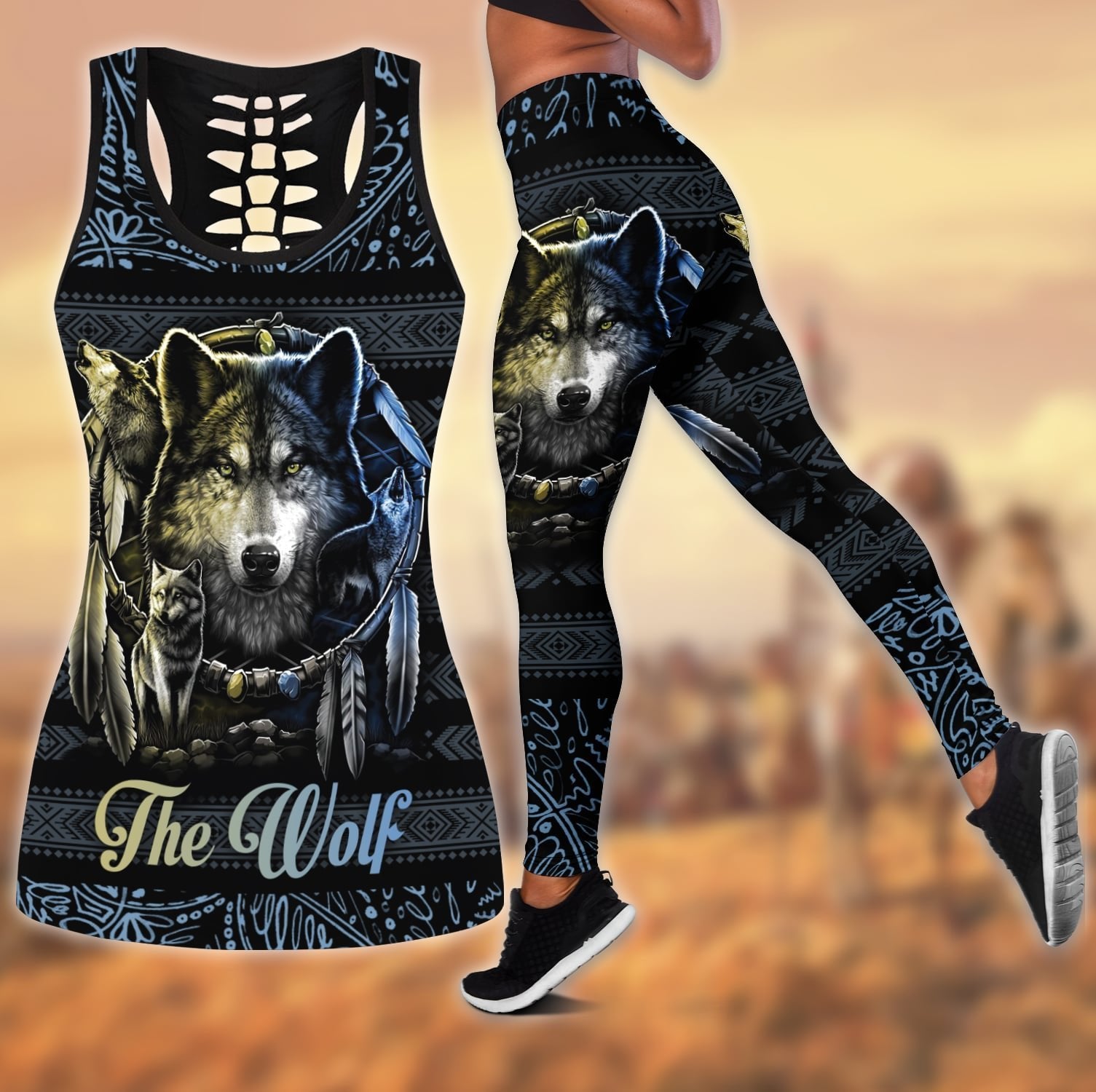 native-american-the-wolf-tank-top-and-leggings-set