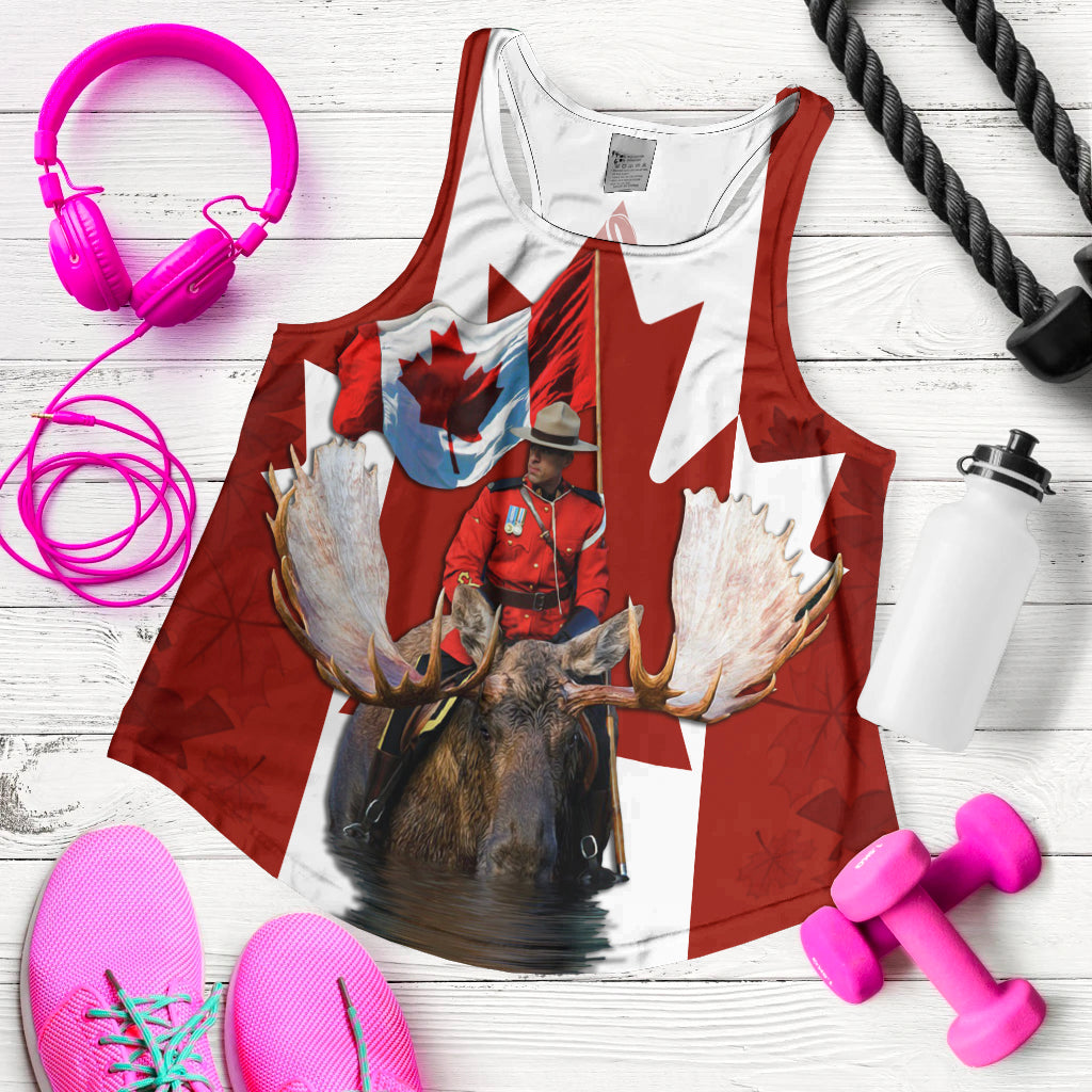 canada-day-personalised-women-racerback-tank-mountie-on-moose