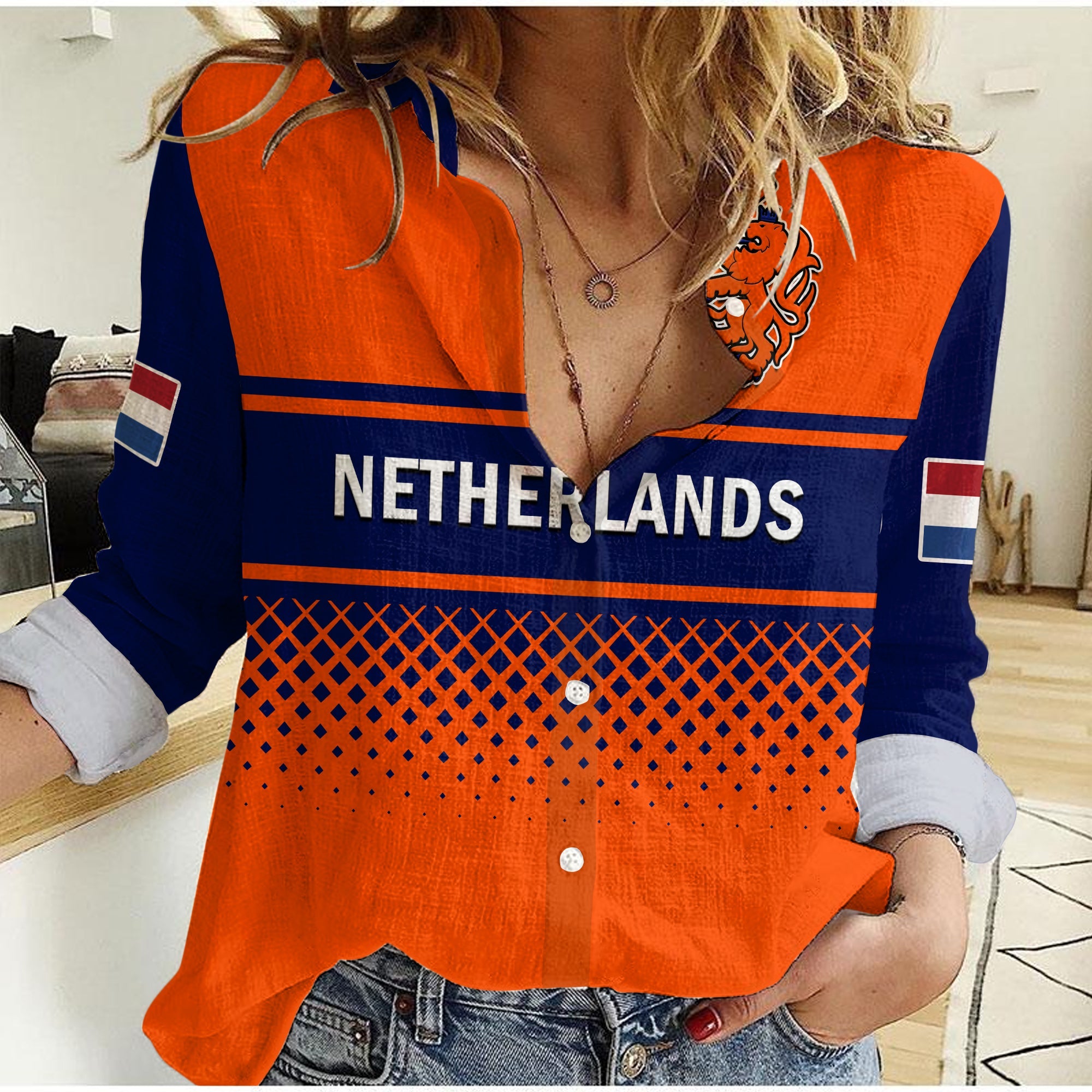 netherlands-cricket-women-casual-shirt-odi-simple-orange-style