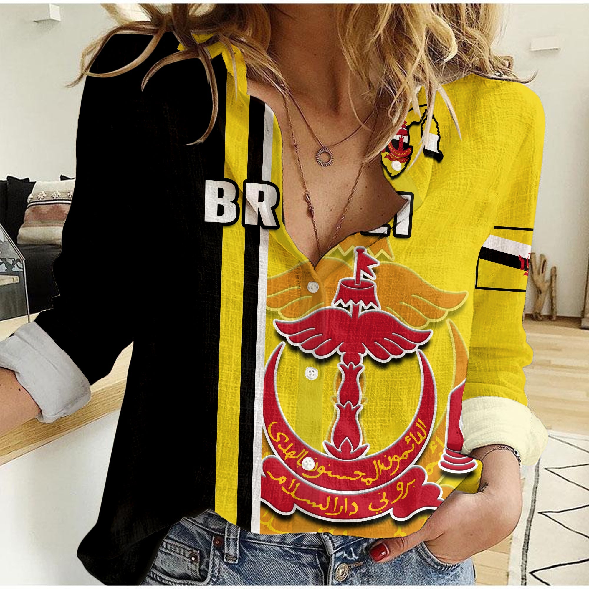 brunei-women-casual-shirt-happy-independence-day-with-coat-of-arms