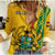 (Custom Personalised) Ghana Women Casual Shirt Ghanan Coat Of Arms Mix Kente Pattern - Wonder Print Shop