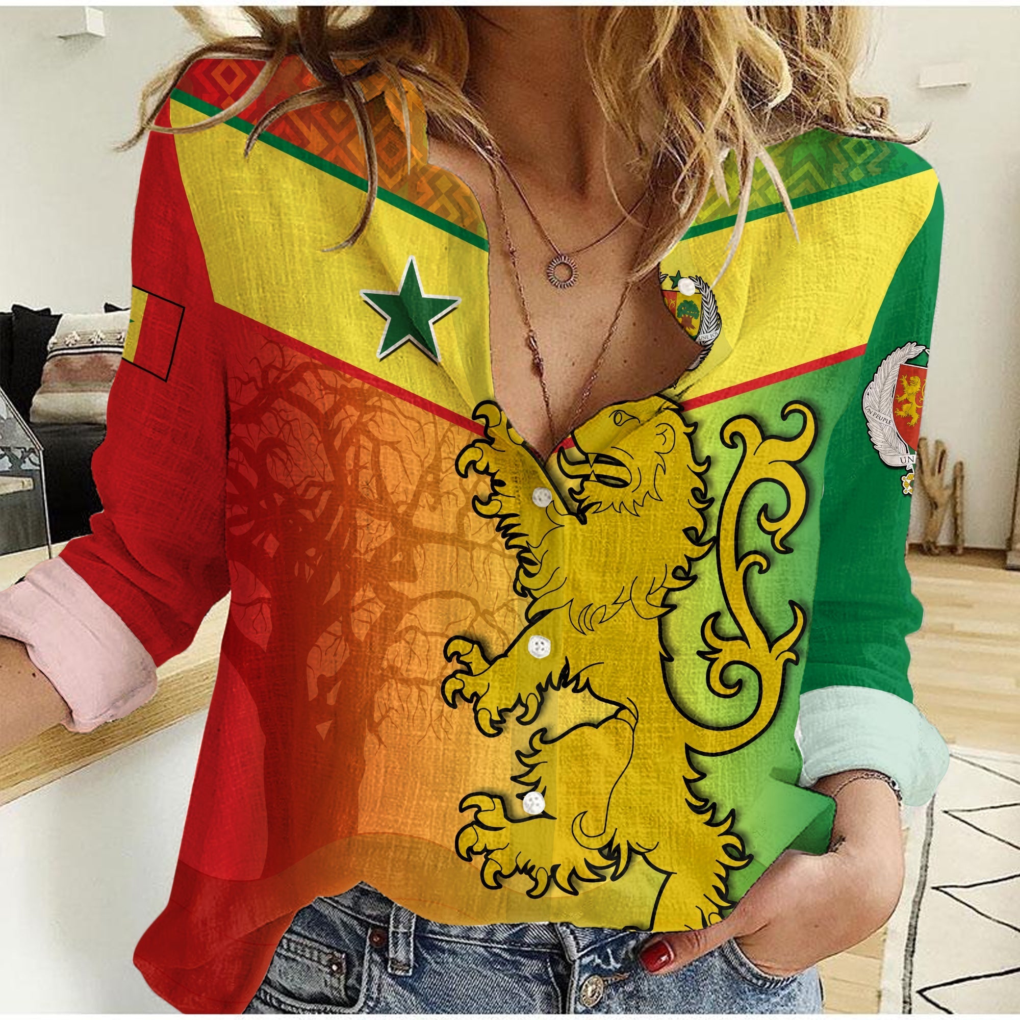 senegal-women-casual-shirt-lion-with-senegal-map-reggae-style